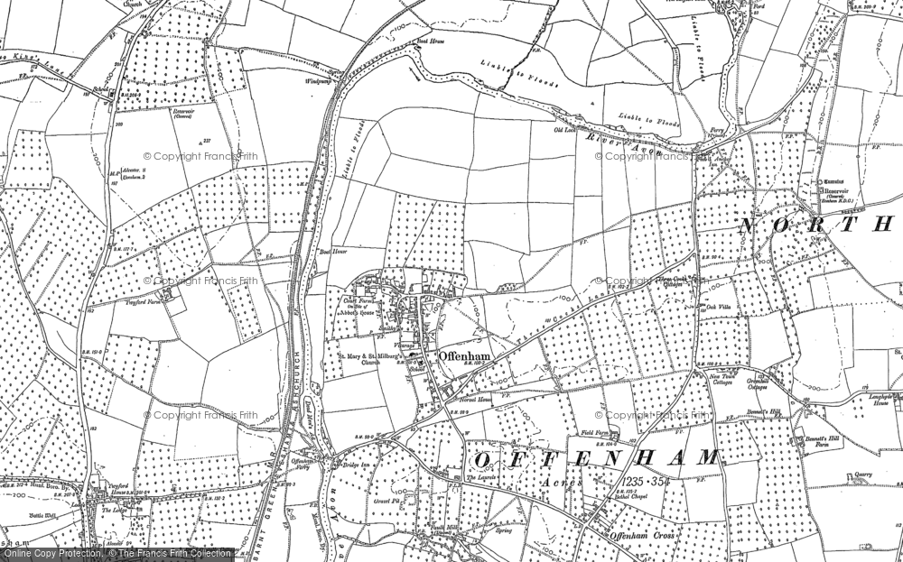 Old Map of Offenham, 1883 - 1885 in 1883