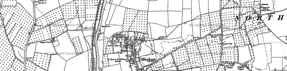 Old map of Offenham in 1883