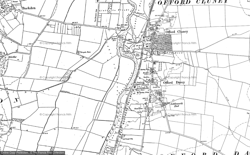 Old Map of Offord D'Arcy, 1887 - 1900 in 1887