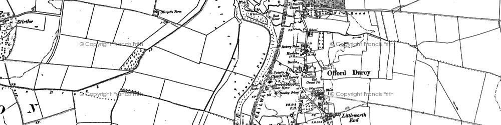 Old map of Offord D'Arcy in 1887