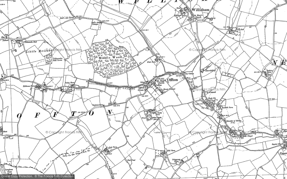 Old Map of Offton, 1884 in 1884