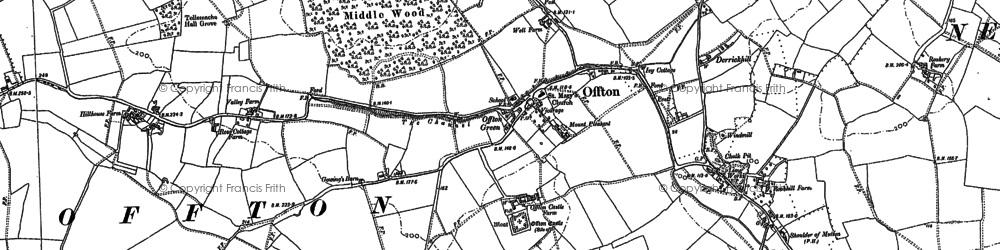 Old map of Offton in 1884