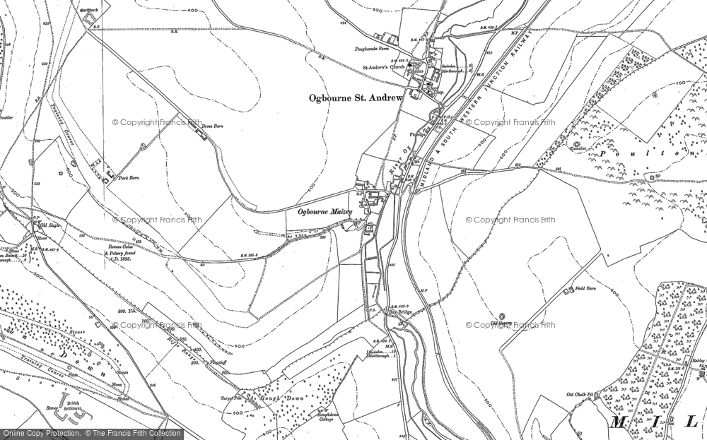 Old Map of Ogbourne Maizey, 1899 in 1899