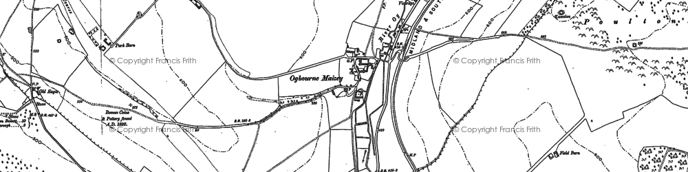 Old map of Ogbourne Maizey in 1899