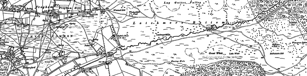 Old map of Latchmore Bottom in 1895