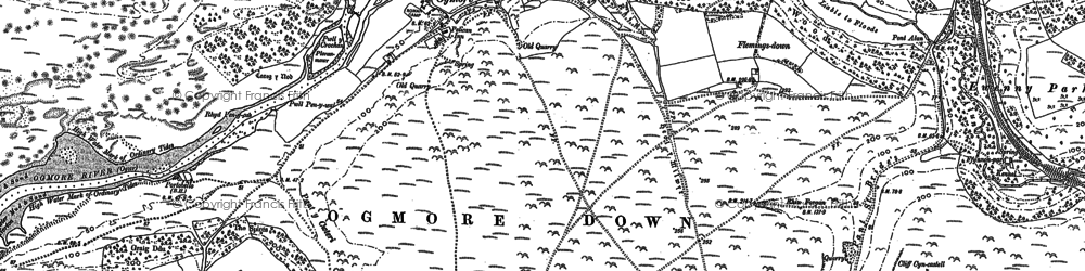 Old map of Ogmore in 1897