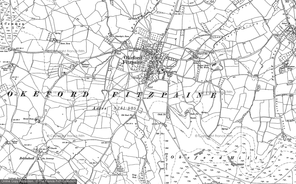 Old Map of Okeford Fitzpaine, 1886 in 1886