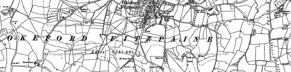 Old map of Okeford Fitzpaine in 1886
