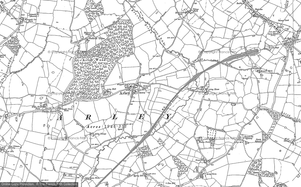 Old Map of Old Arley, 1887 - 1902 in 1887