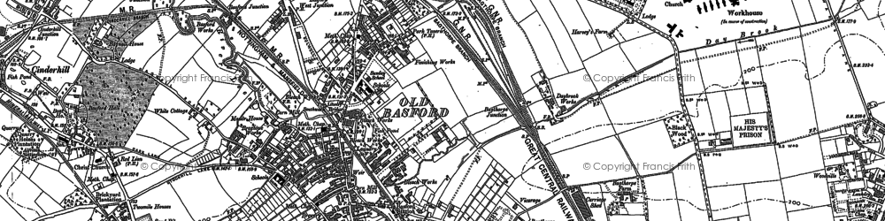 Old map of Old Basford in 1881