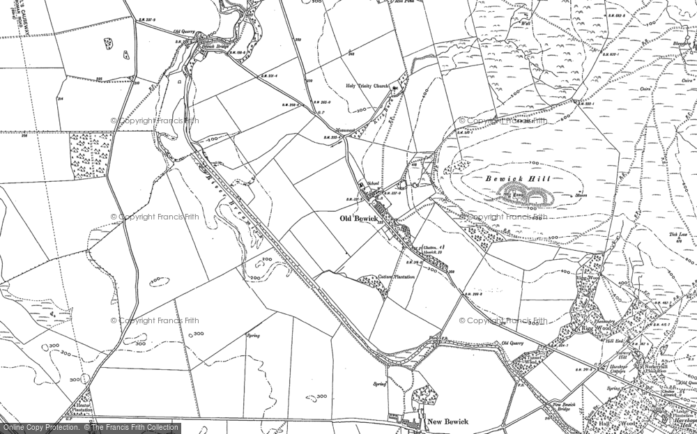 Old Map of Old Bewick, 1896 in 1896