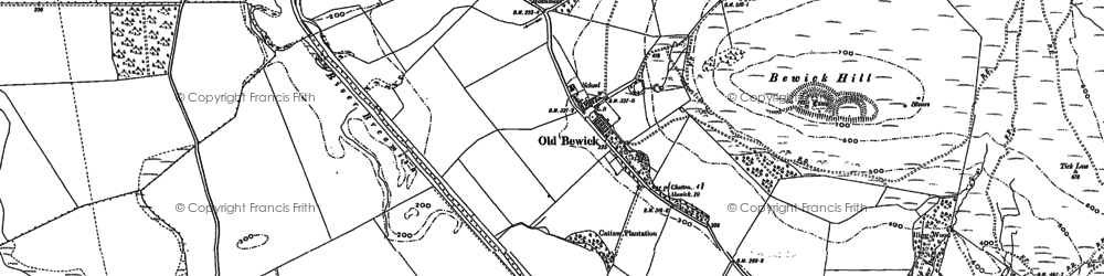Old map of Bewick Folly in 1896