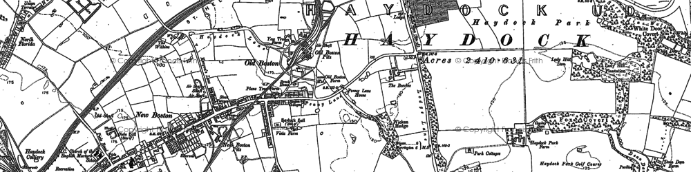 Old map of Old Boston in 1891