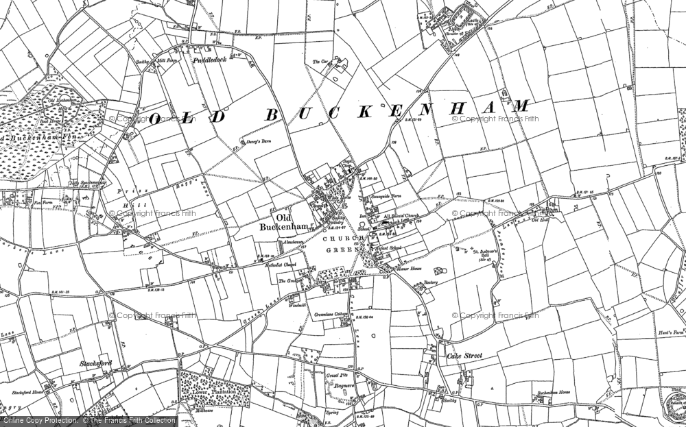 Old Map of Historic Map covering Old Buckenham Airfield in 1882