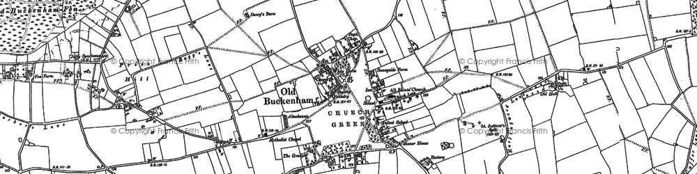 Old map of Church Green in 1882