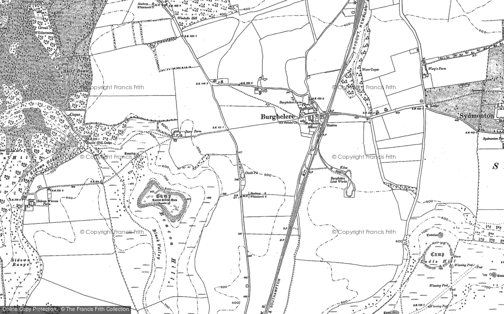 Old Map of Old Burghclere, 1894 - 1909 in 1894