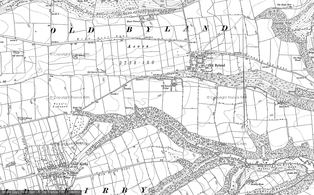 Old Map of Historic Map covering Broadway Foot in 1891