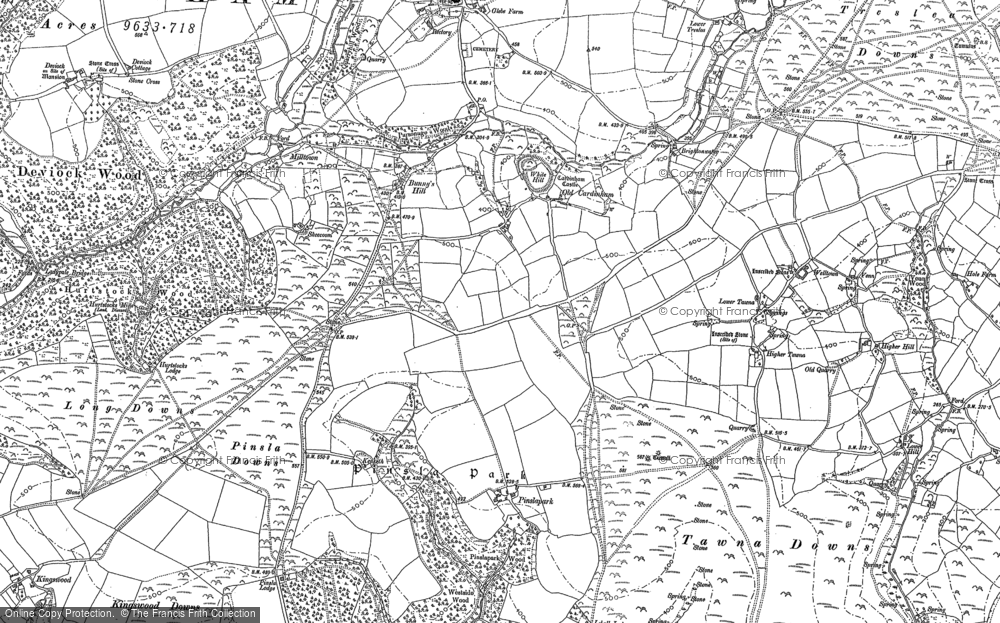 Old Map of Old Cardinham Castle, 1881 - 1882 in 1881
