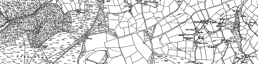 Old map of Old Cardinham Castle in 1881