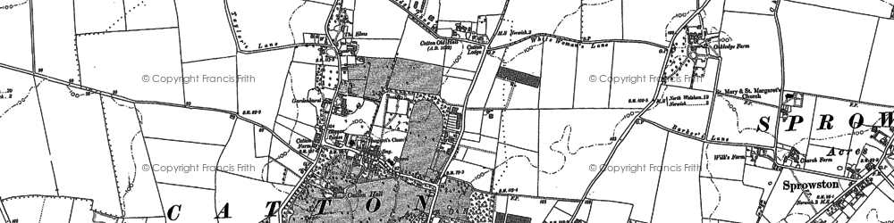 Old map of Old Catton in 1883
