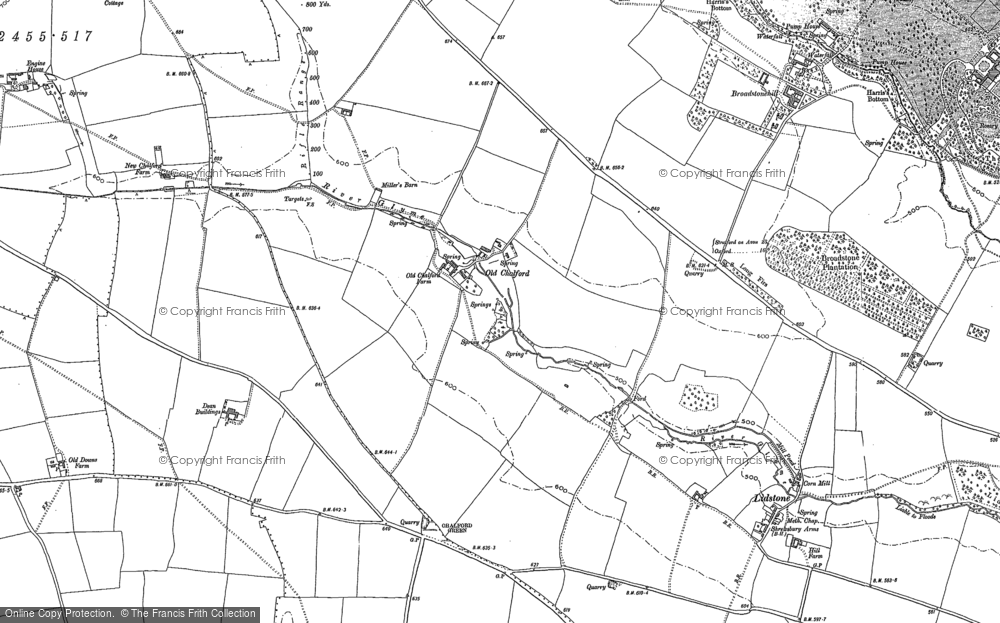 Old Map of Old Chalford, 1898 in 1898