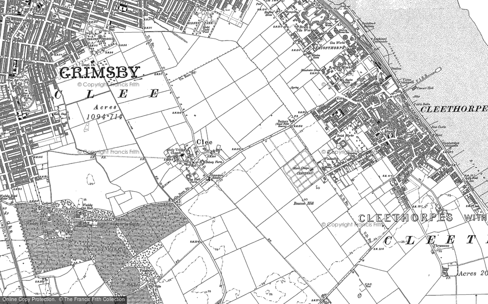 OLD ORDNANCE SURVEY MAP GRIMSBY NEW CLEE 1906 VICTOR STREET SUGGITS LANE 