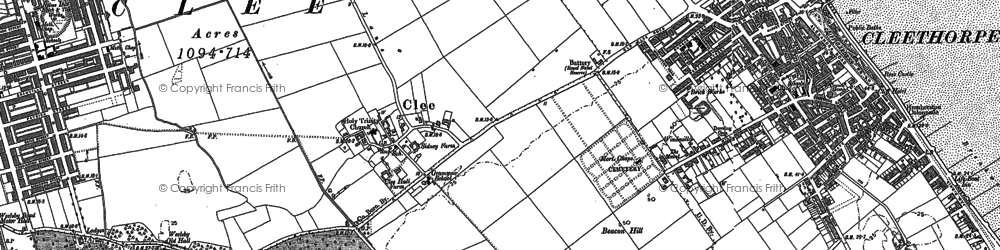 Old map of Old Clee in 1905