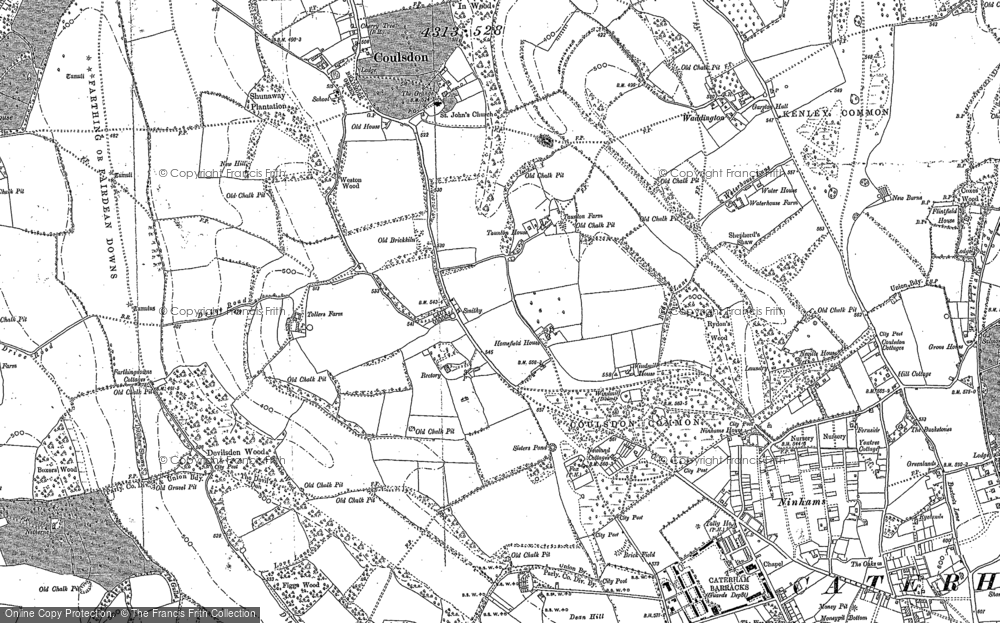 Old Map of Old Coulsdon, 1895 in 1895