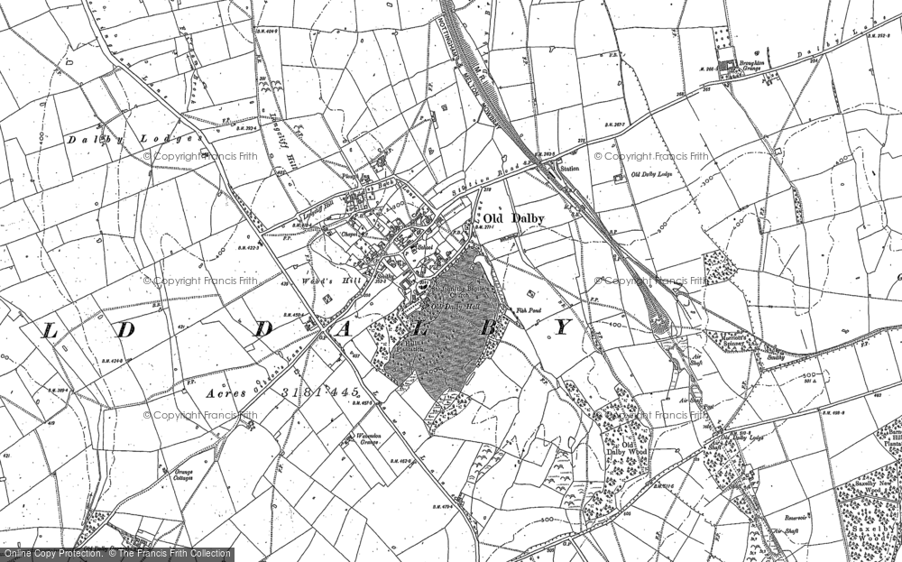 Old Map of Old Dalby, 1883 - 1902 in 1883