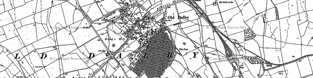 Old map of Old Dalby in 1883