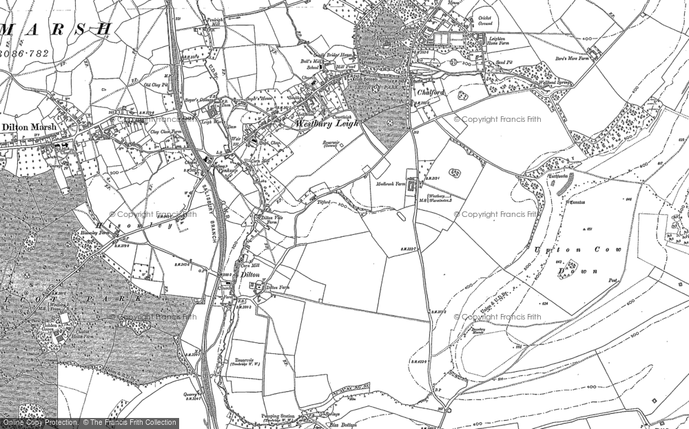 Old Map of Historic Map covering Hisomley in 1922