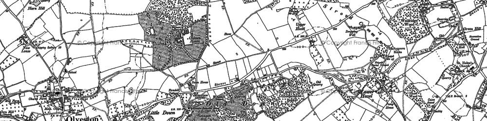 Old map of Old Down in 1880