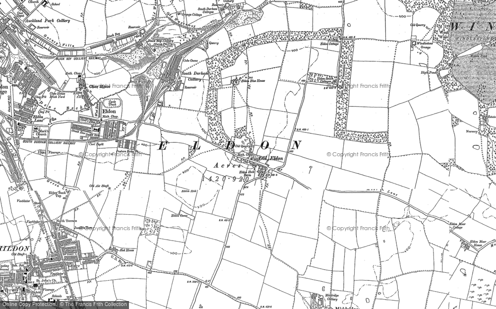 Old Map of Old Eldon, 1896 in 1896