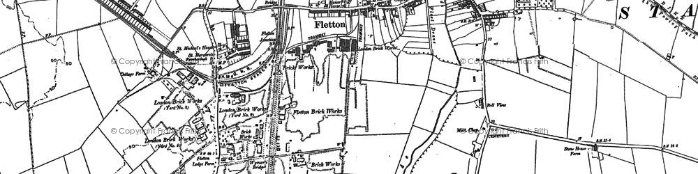 Old map of Old Fletton in 1887