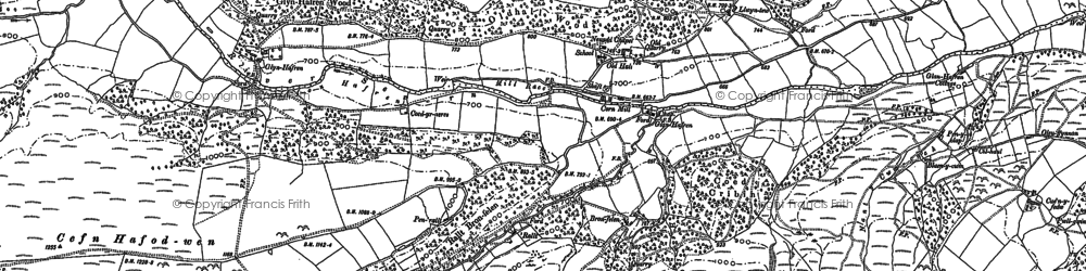 Old map of Old Hall in 1885