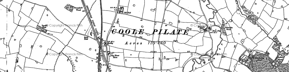 Old map of Old Hall in 1897