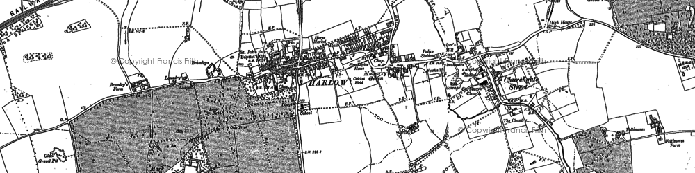 Old map of Old Harlow in 1895