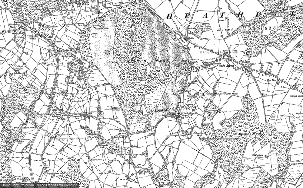 Old Map of Old Heathfield, 1897 in 1897