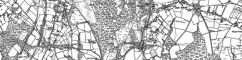 Old map of Old Heathfield in 1897