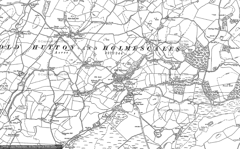 Old Map of Historic Map covering Brunthwaite in 1896