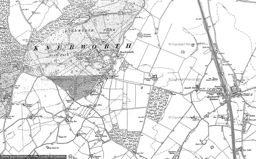 Old Map of Old Knebworth, 1897 in 1897