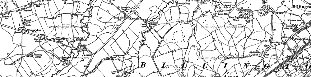 Old map of Old Langho in 1892