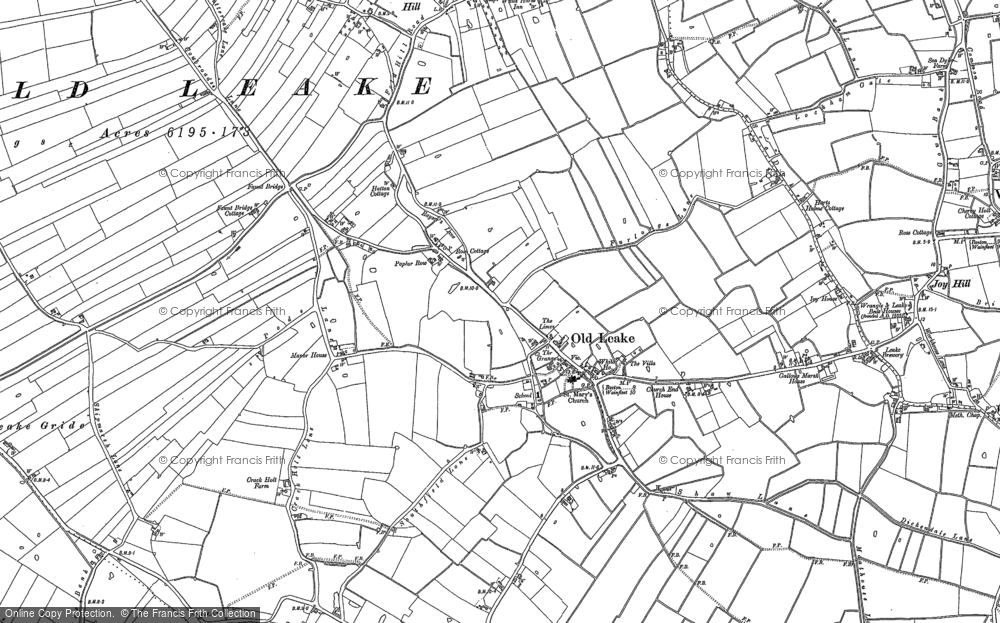 Old Map of Historic Map covering Leake Fold Hill in 1887