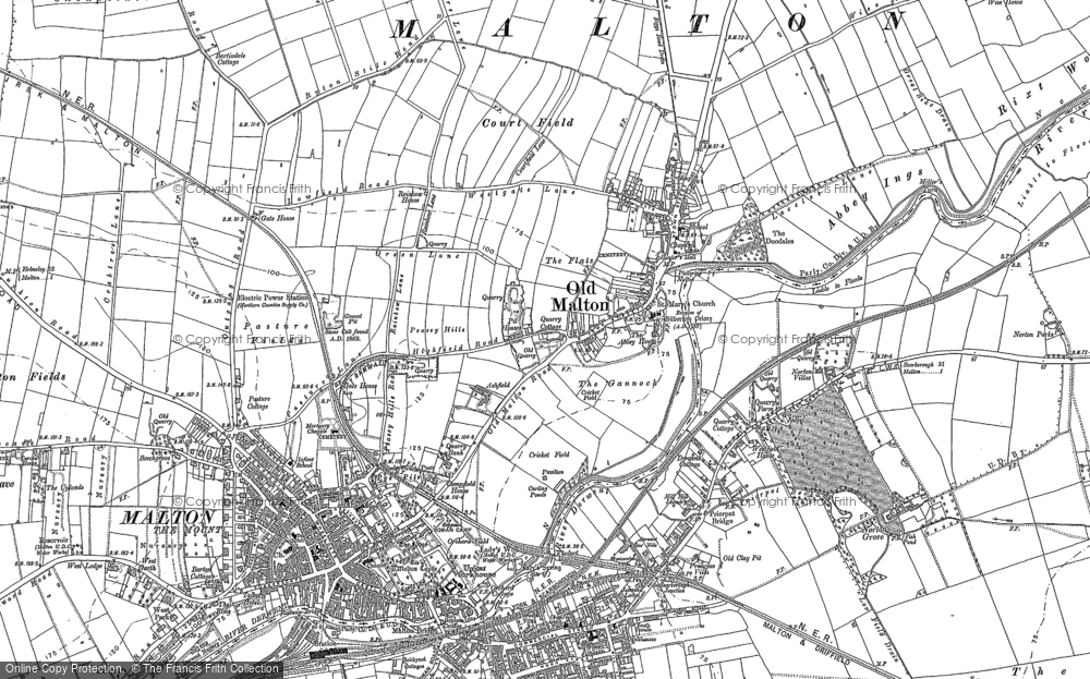 Old Map of Historic Map covering Abbey Ho, The in 1889