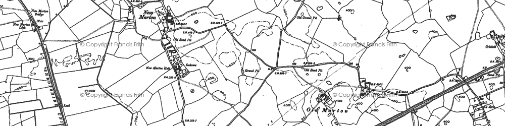 Old map of Old Marton in 1874