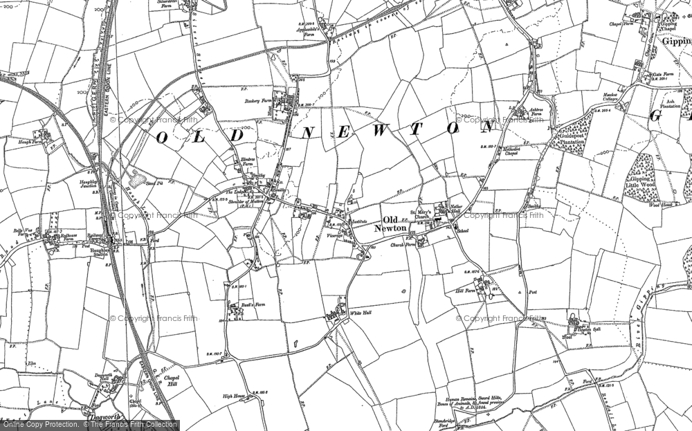 Old Map of Old Newton, 1884 in 1884