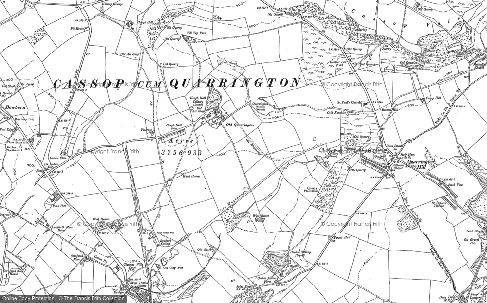 Old Map of Old Quarrington, 1895 - 1896 in 1895