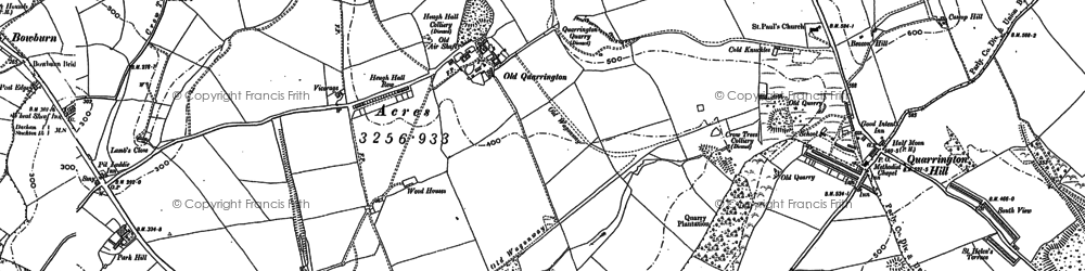 Old map of Old Quarrington in 1895