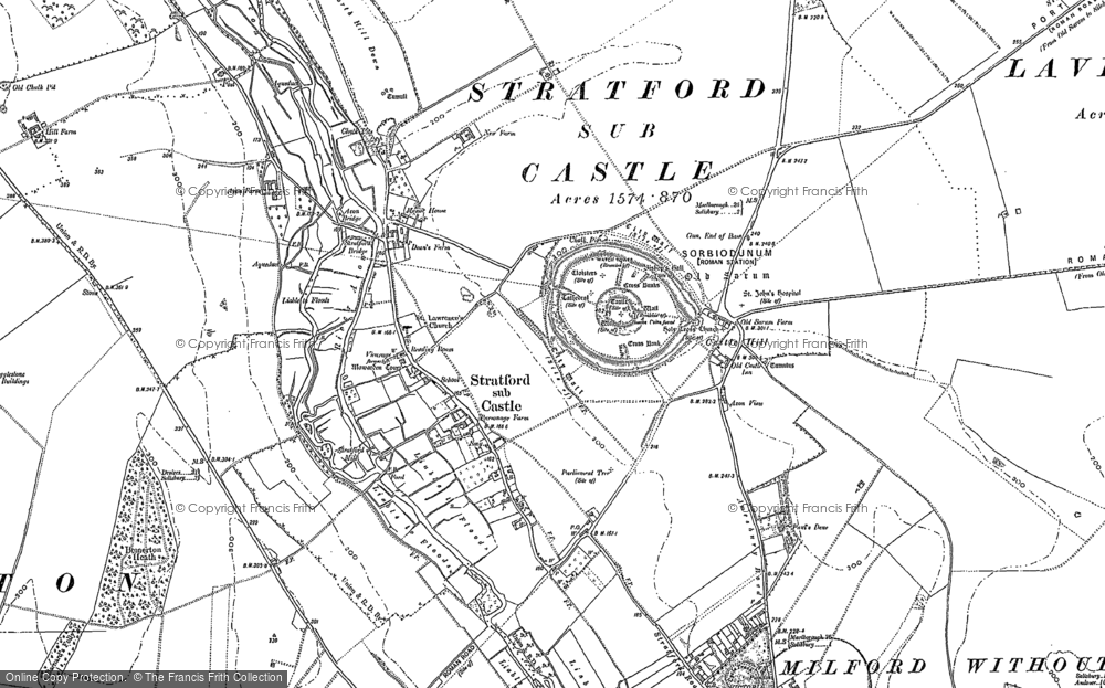 Old Map of Old Sarum, 1900 in 1900