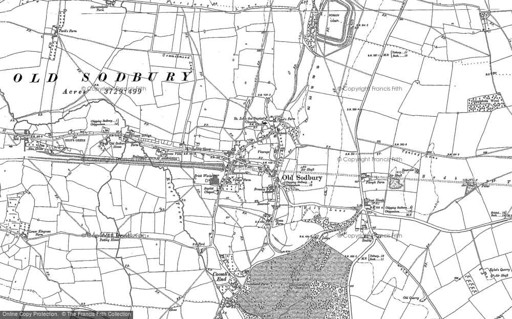 Old Map of Old Sodbury, 1881 in 1881